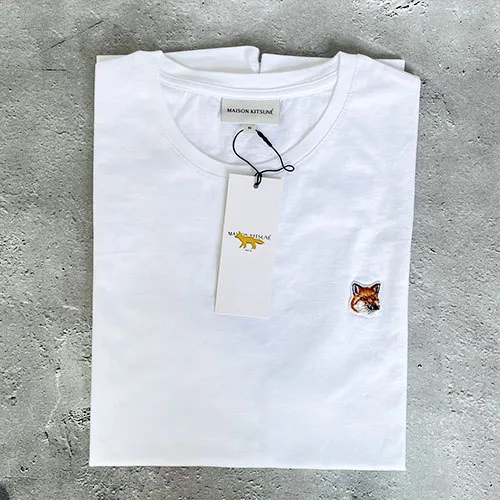 MAISON KITSUNE  |Crew Neck Plain Cotton Short Sleeves Logo Designers