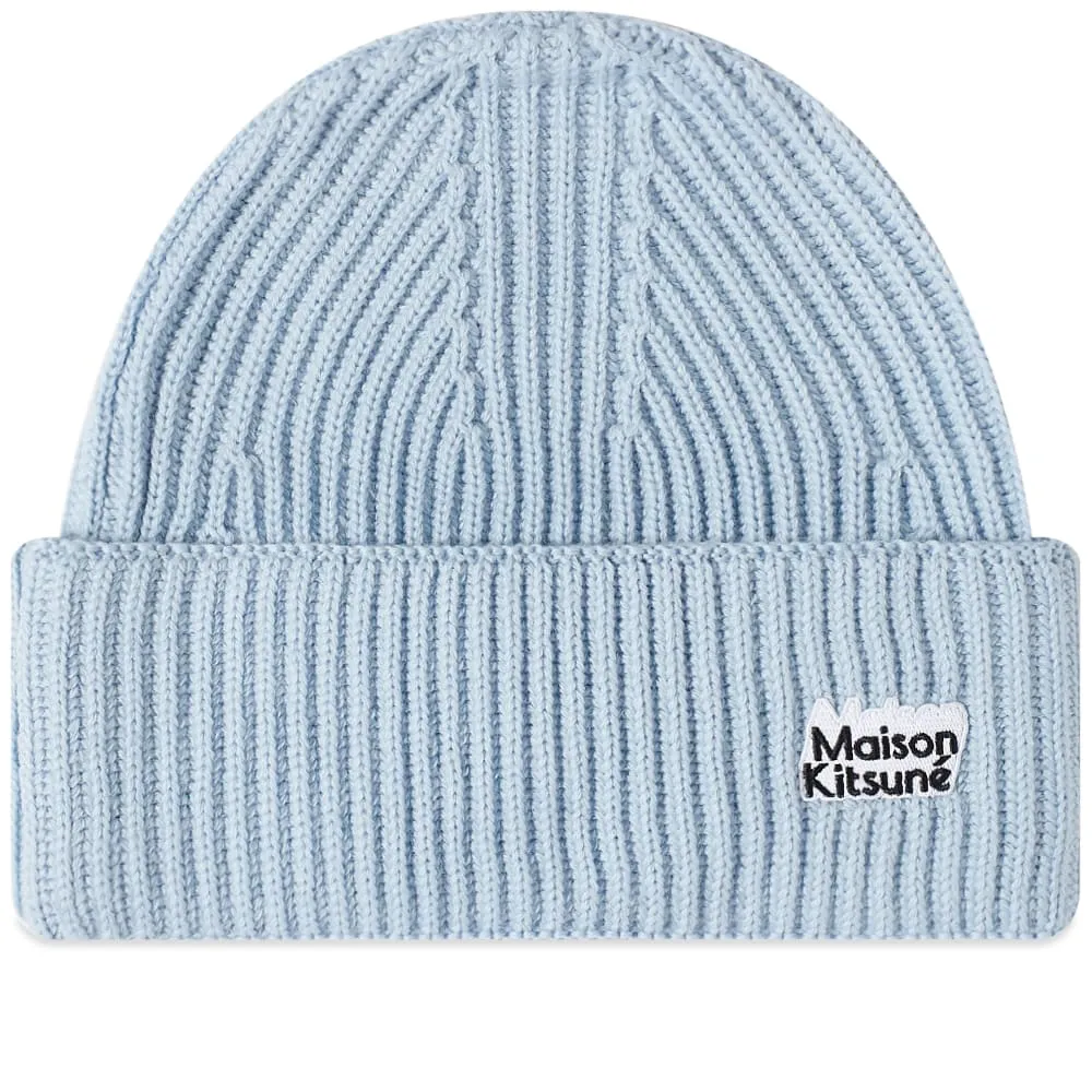 Maison Kitsune x Olympia Le Tan Patch BeanieLight Blue