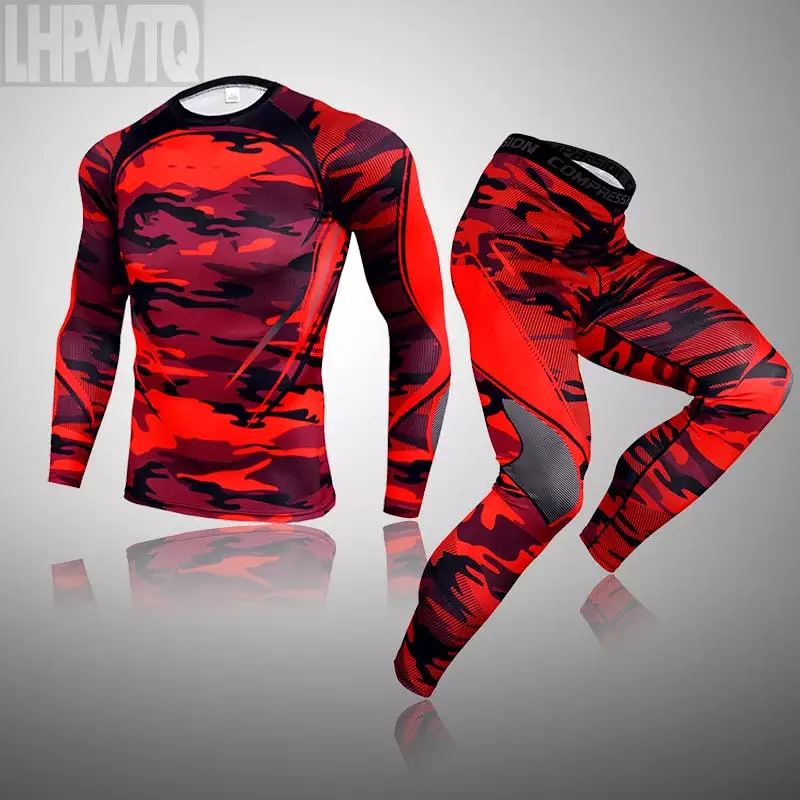 Men Thermal underwear Set MMA Tactics Fitness leggings base  Compression Sports suit underwear Long Johns