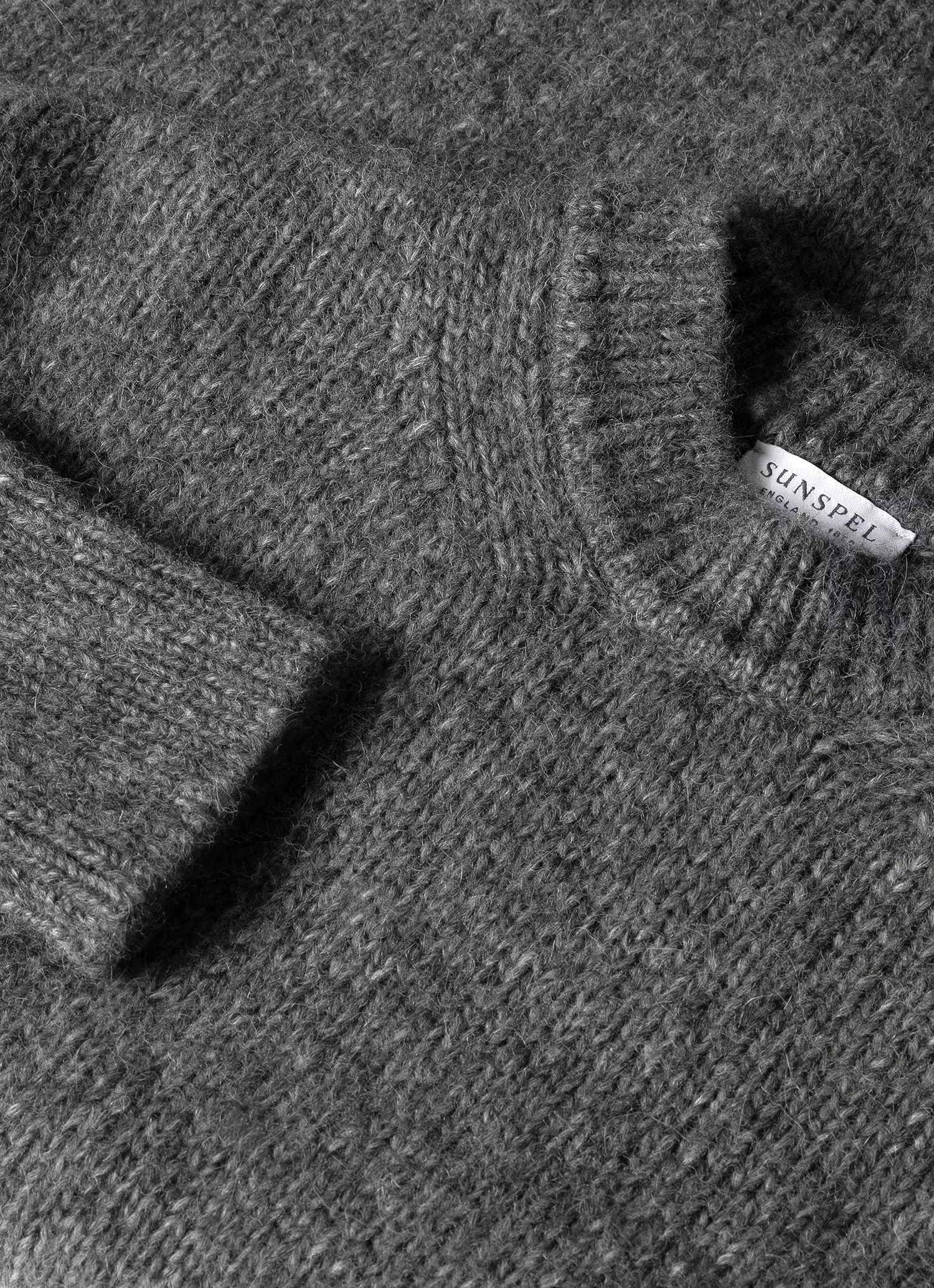 Men's Alpaca Wool Jumper in Charcoal Melange