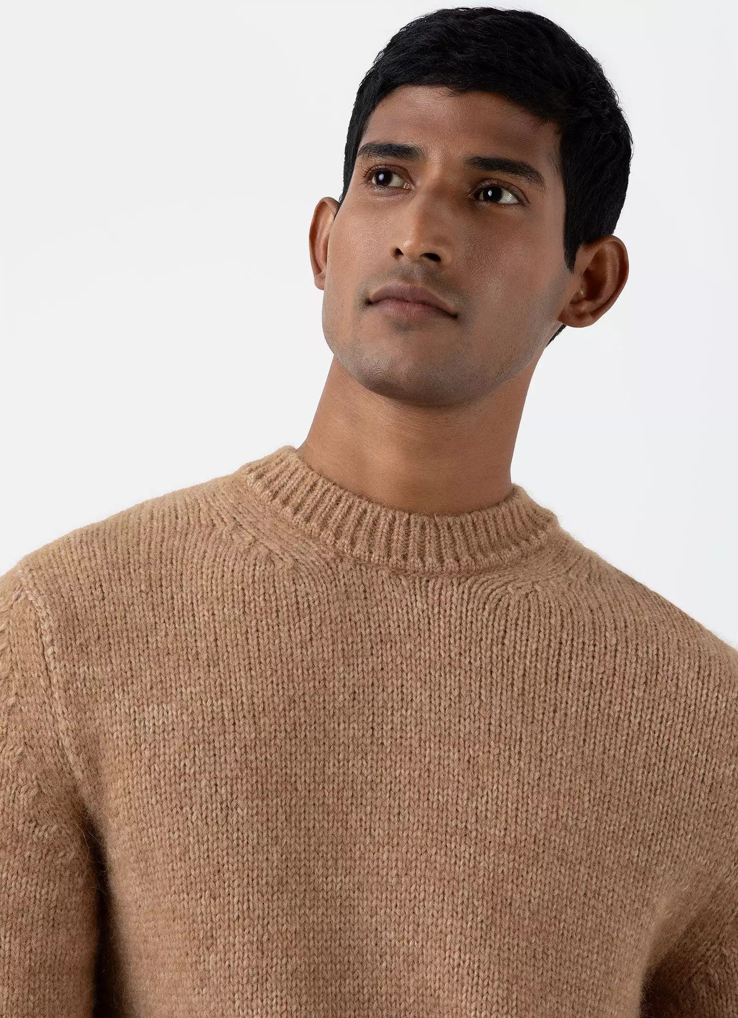 Men's Alpaca Wool Jumper in Light Camel