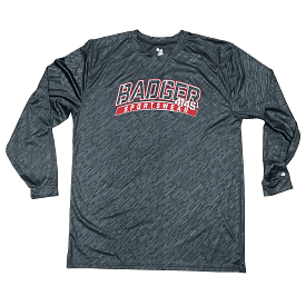 Men's Badger Sport •Line Embossed• L/S  Tee Large Grey