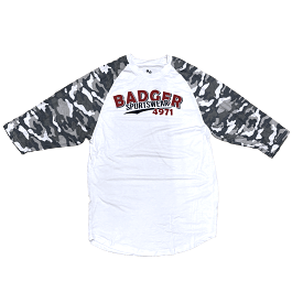 Men's Badger Sport •Vintage Camo Tri-Blend•  Baseball Tee Large