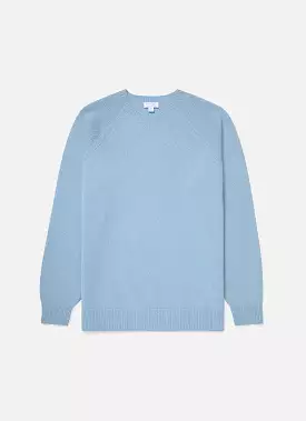 Men's Lambswool Crew Neck Jumper in Sky Blue