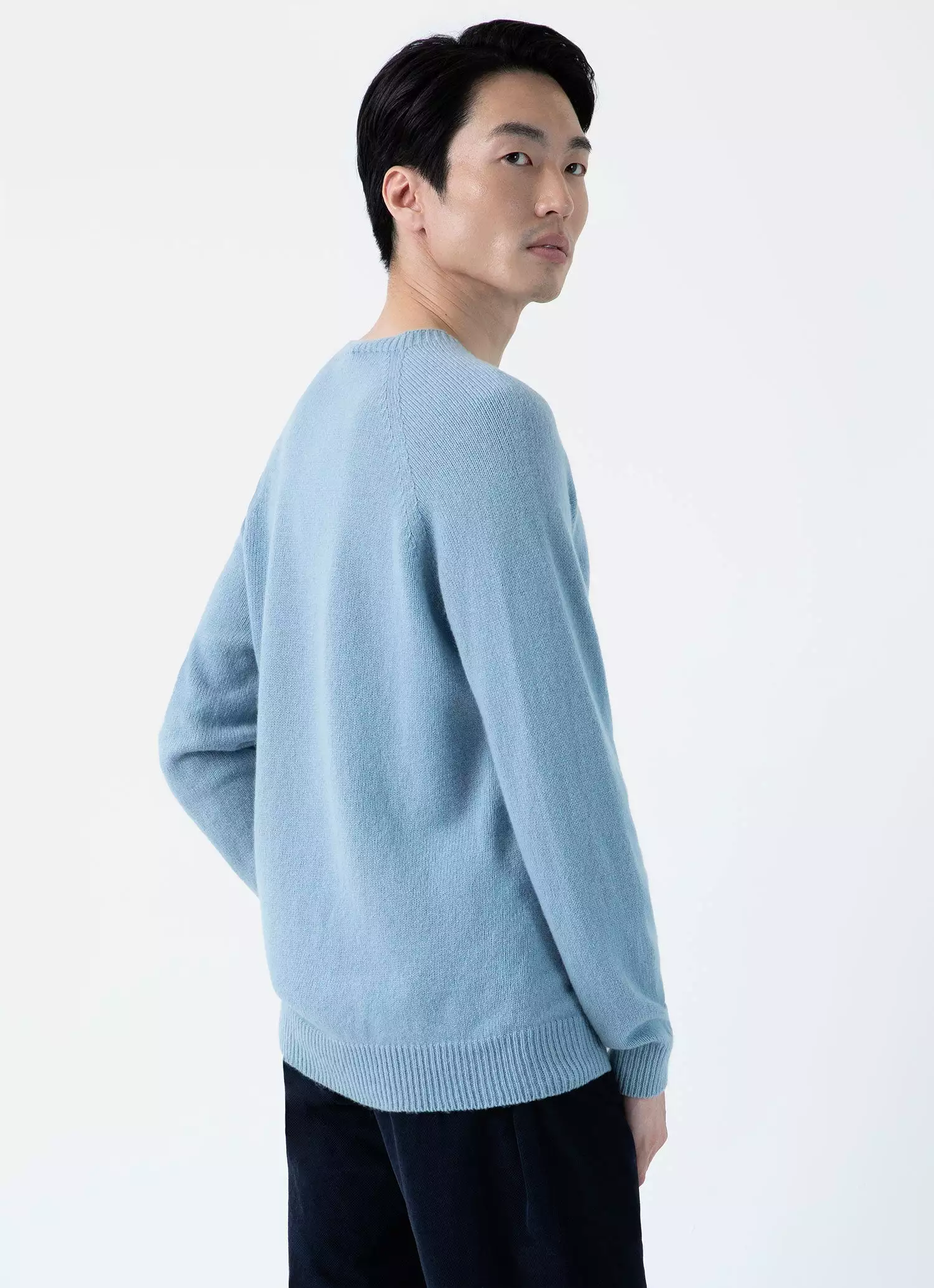 Men's Lambswool Crew Neck Jumper in Sky Blue