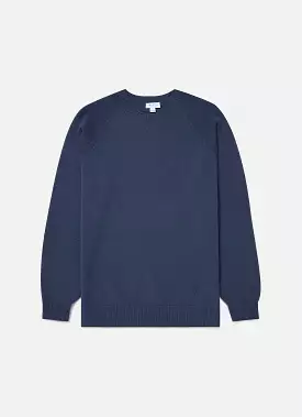 Men's Lambswool Crew Neck Jumper in Slate Blue