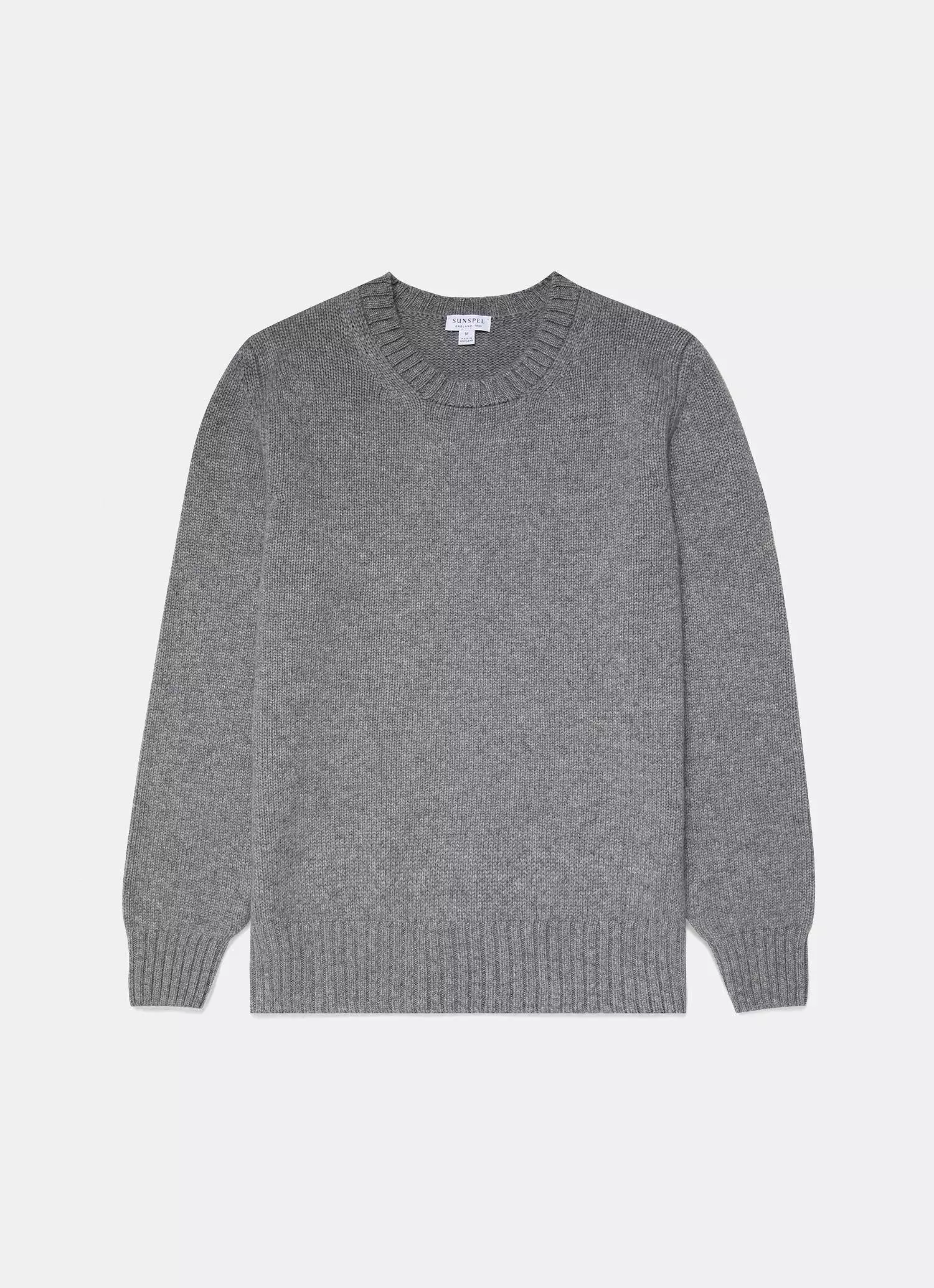 Men's Roxburgh Cashmere Jumper in Mid Grey Melange