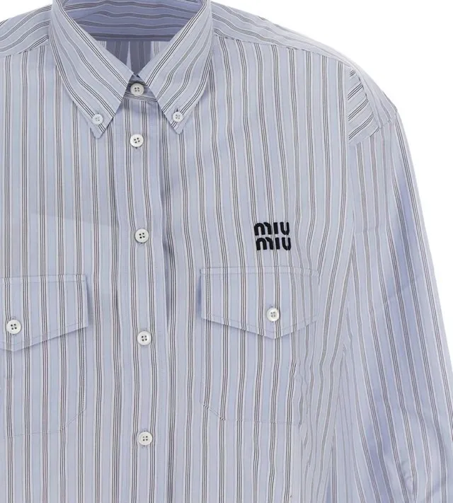 MiuMiu  |Cotton Logo Shirts & Blouses