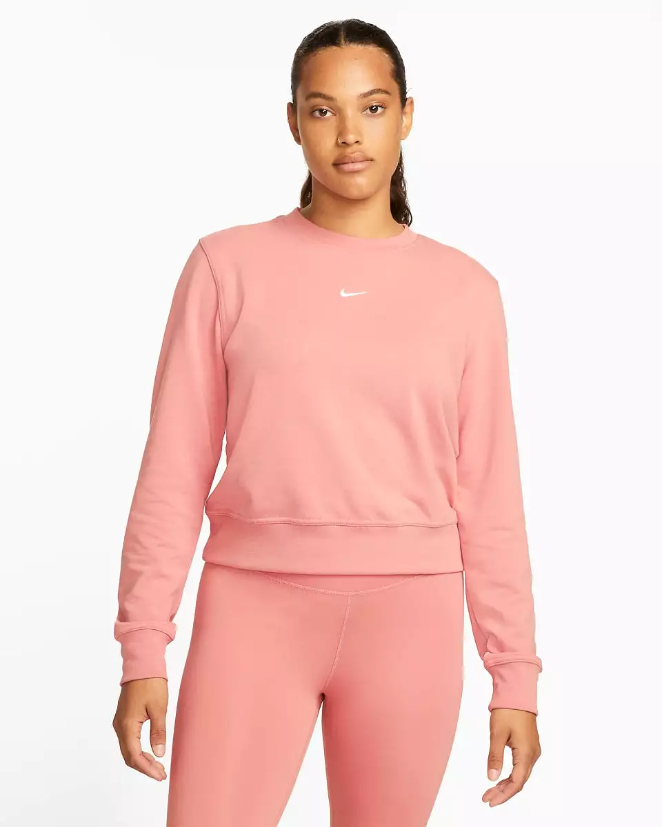 NIKE WOMEN'S ONE DRI-FIT PINK SWEATSHIRT