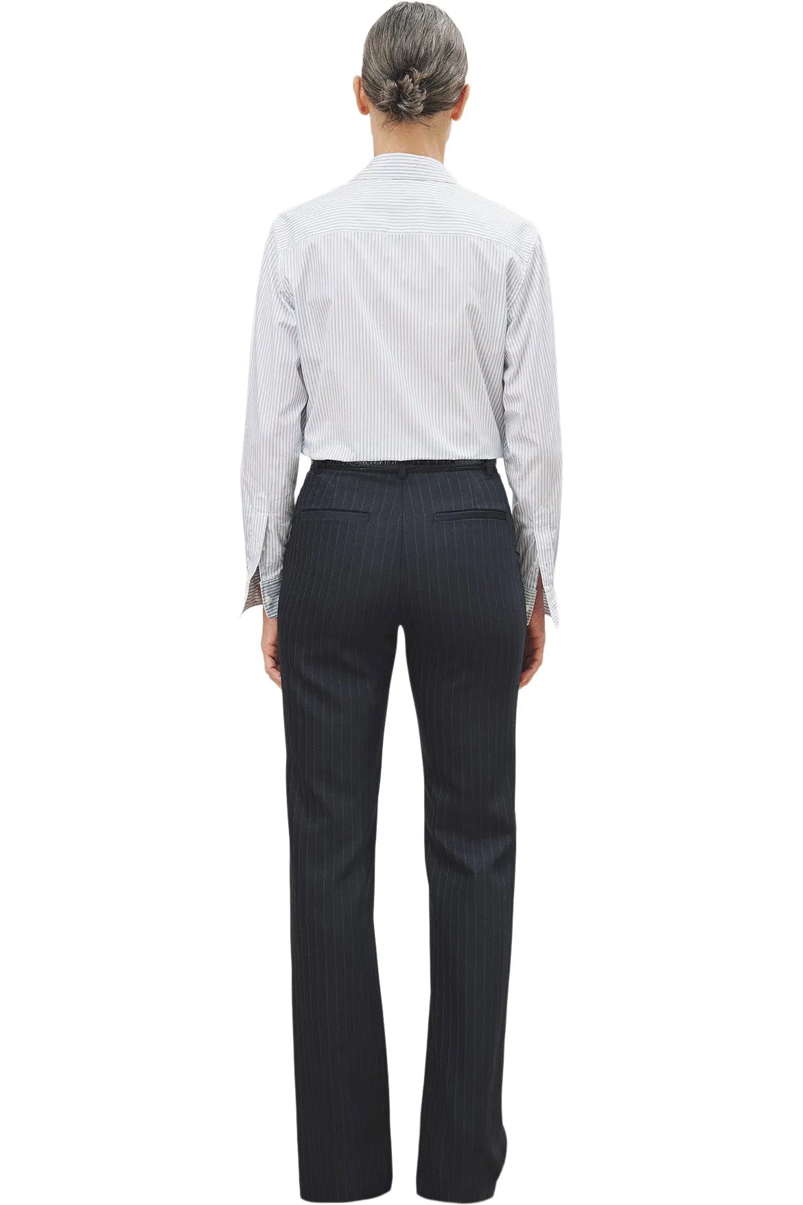 Nili Lotan Corette Pant in Navy Pinstripe