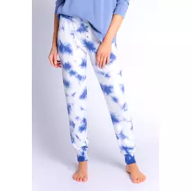 PJ Salvage Women's Blue Tie Dye Jammie Pants - DENIM