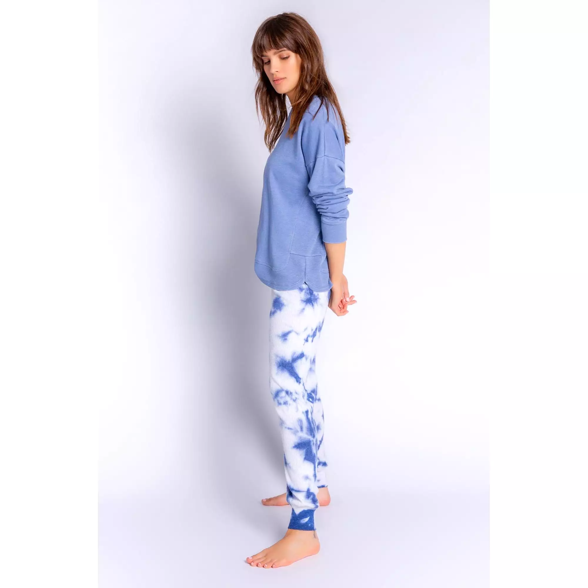 PJ Salvage Women's Blue Tie Dye Jammie Pants - DENIM