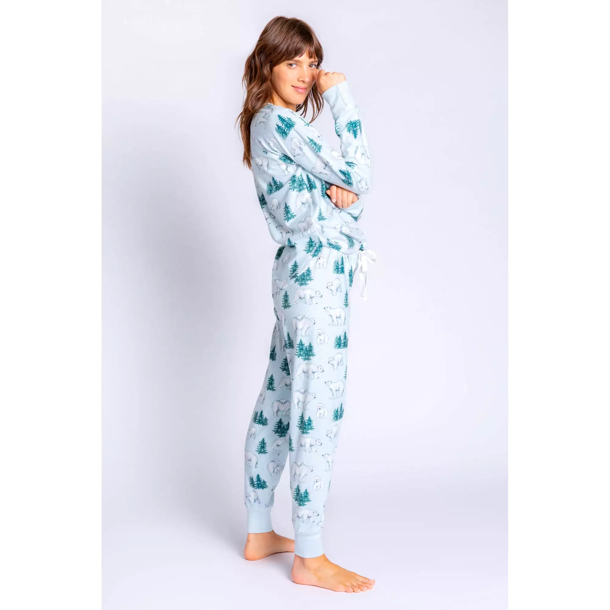 PJ Salvage Women's Just Chill Polar Bear Jammie Pants - ICE BLUE