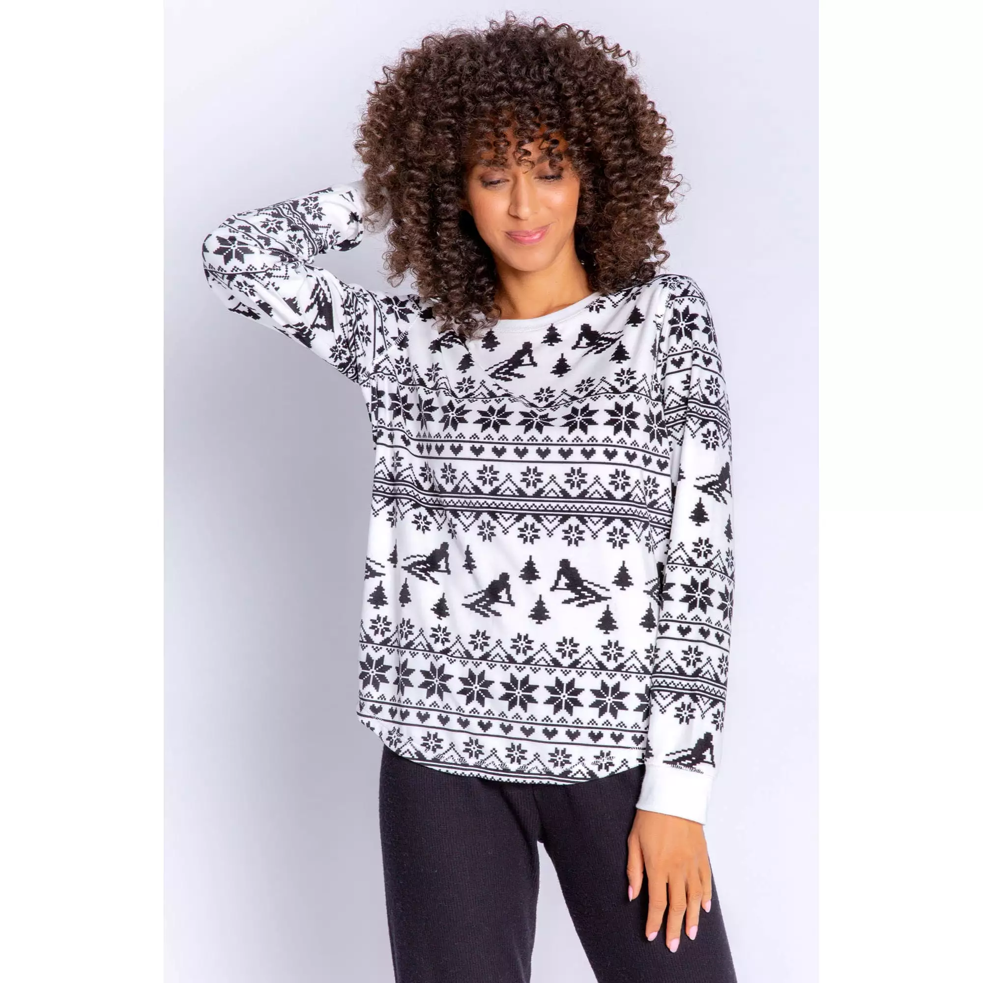 PJ Salvage Women's Ski Club Fairisle Top - IVORY