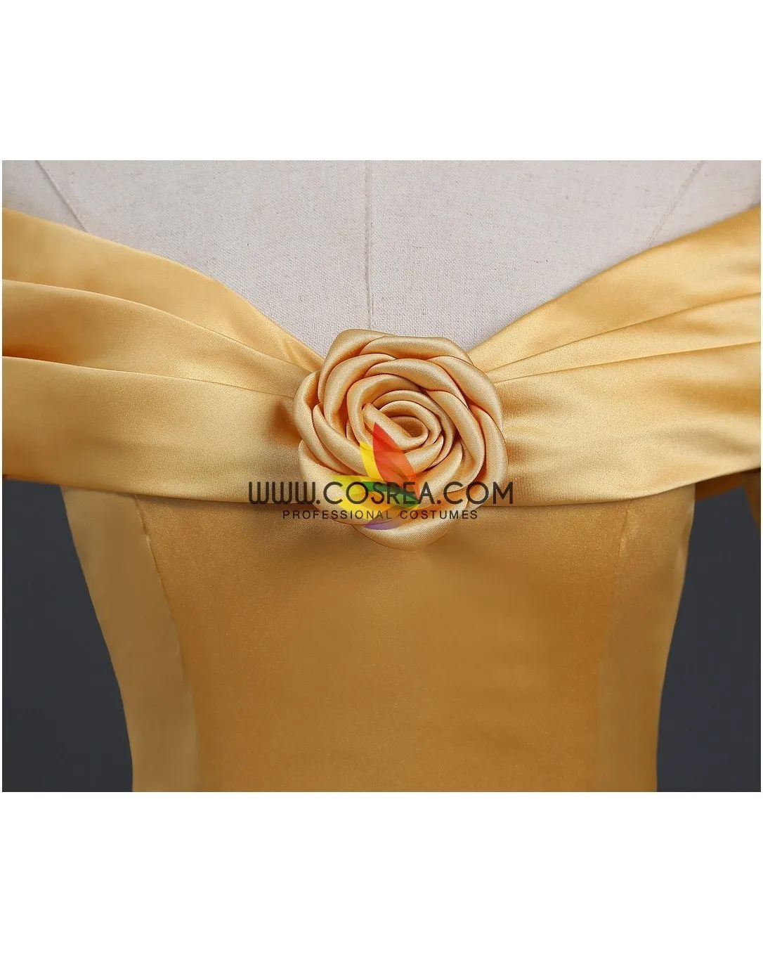 Princess Belle Classic Brocade Ruffle Beauty And Beast Cosplay Costume