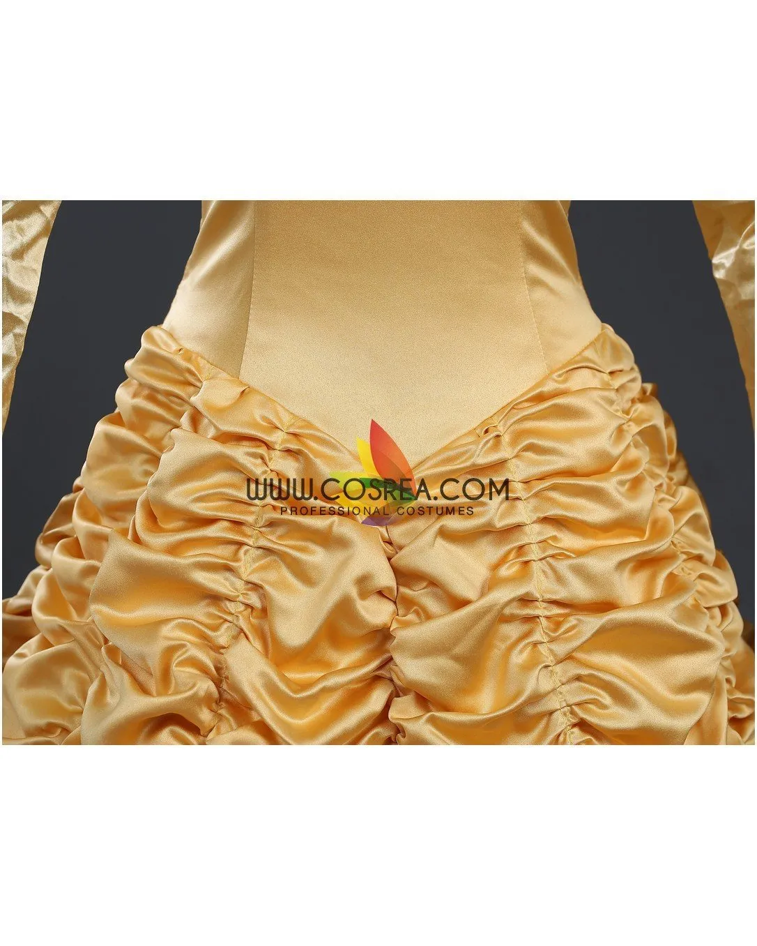 Princess Belle Classic Brocade Ruffle Beauty And Beast Cosplay Costume