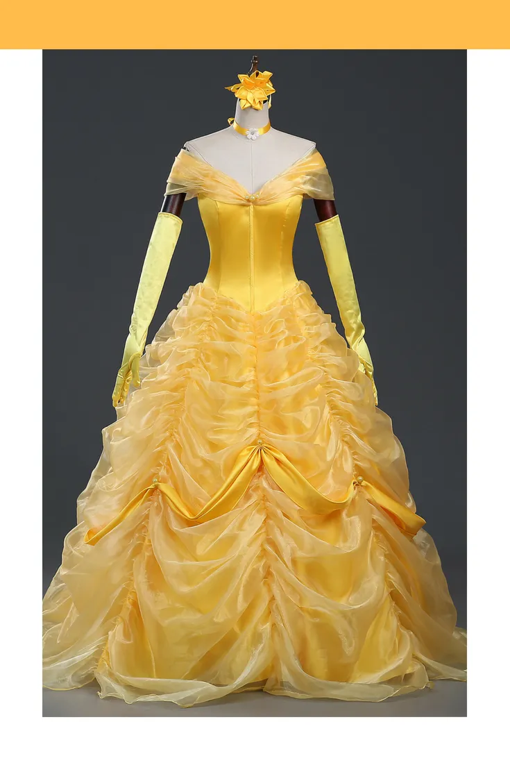 Princess Belle Classic Multilayer Organza Tulle Beauty And Beast Cosplay Costume