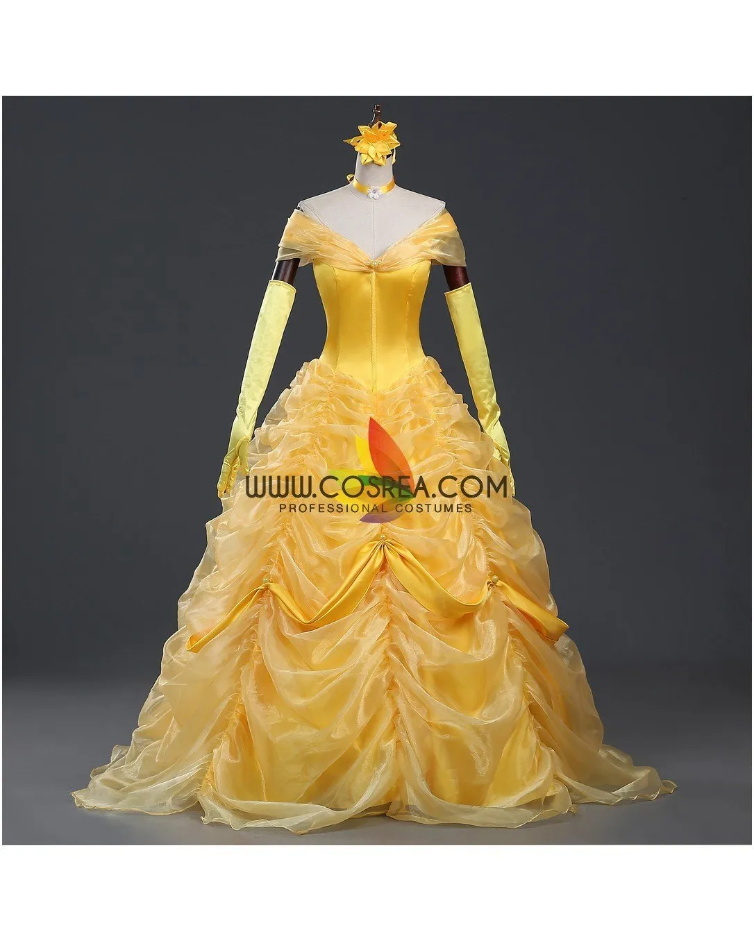 Princess Belle Classic Multilayer Organza Tulle Beauty And Beast Cosplay Costume