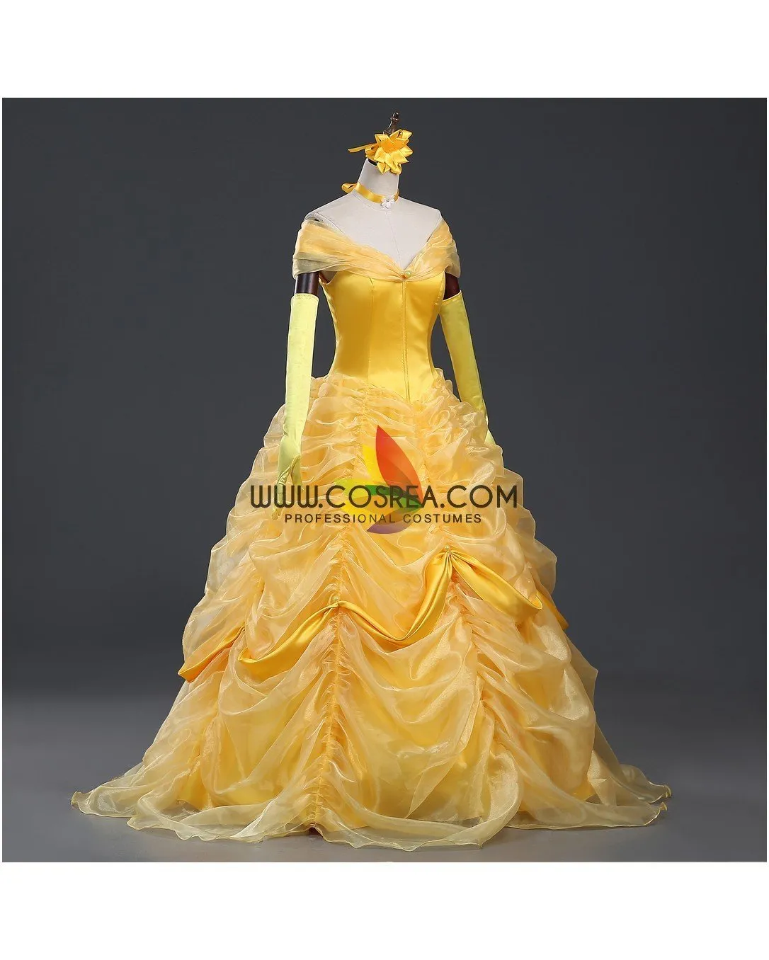 Princess Belle Classic Multilayer Organza Tulle Beauty And Beast Cosplay Costume