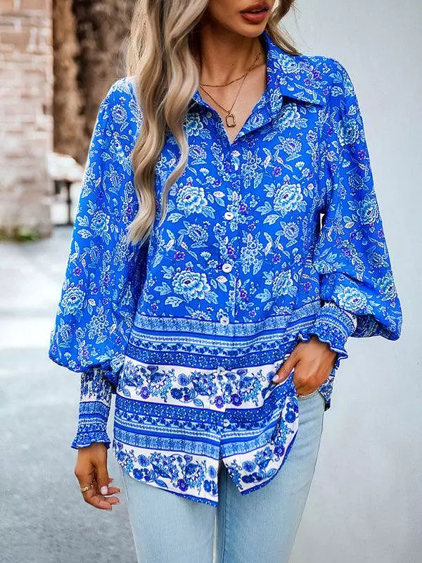 Printed Casual Long Sleeved Women Shirt