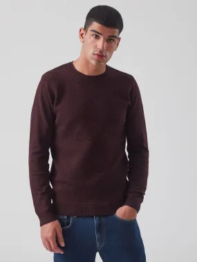 Pull girocollo operato in filato Sport Wool