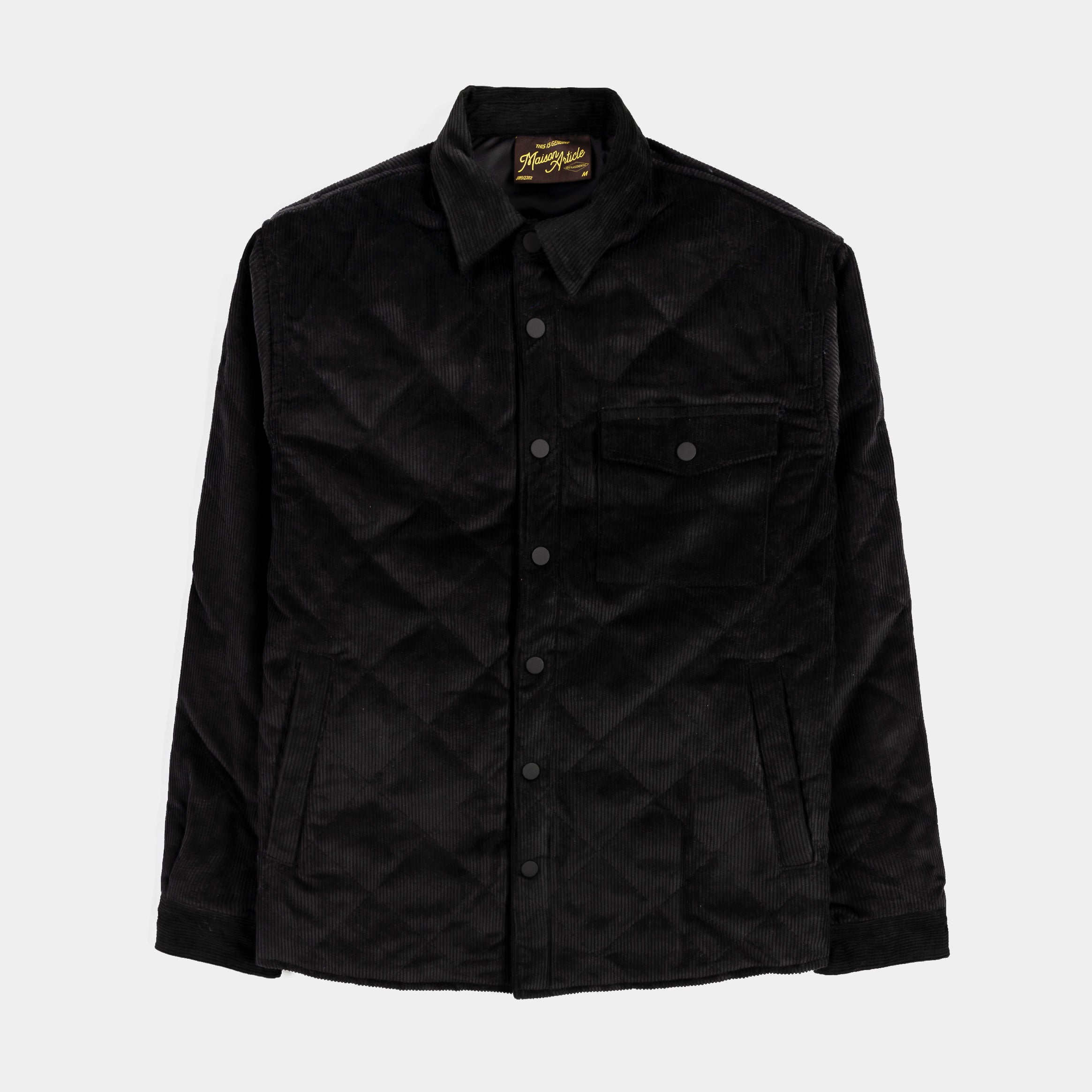 Quilted Cord Mens Jacket (Black)