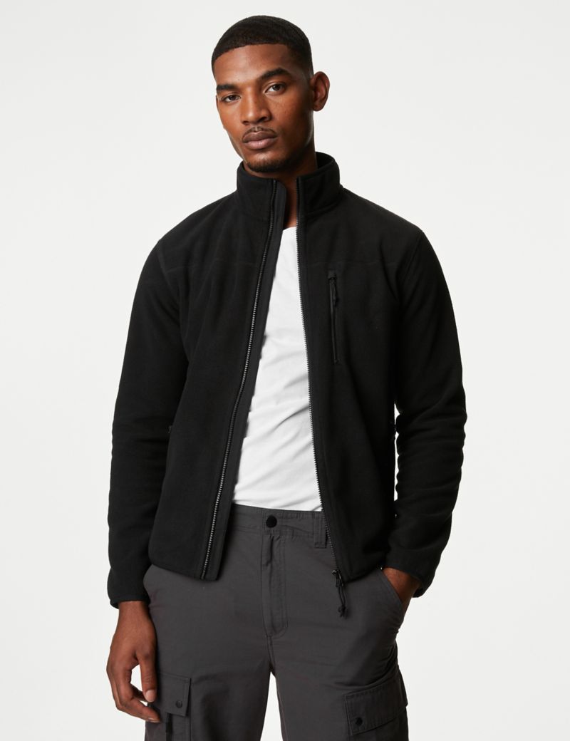 Recycled Fleece Zip Up Funnel Neck Jacket