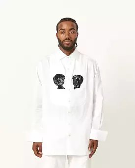 Sequined Silhouette Tuxedo Shirt