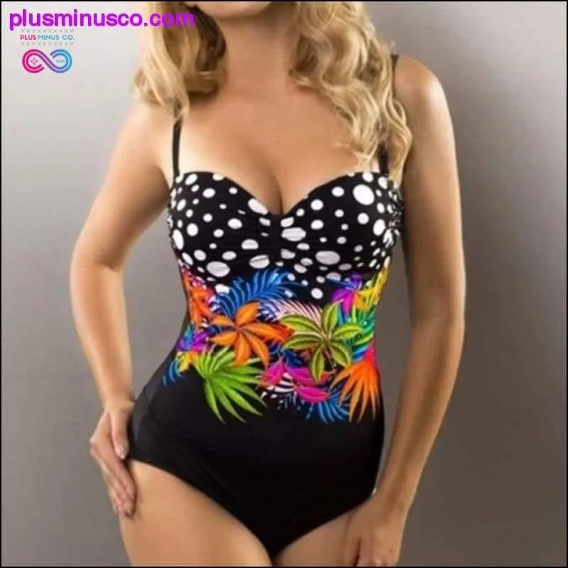 Sexy Striped Floral One Piece Large Swimsuits