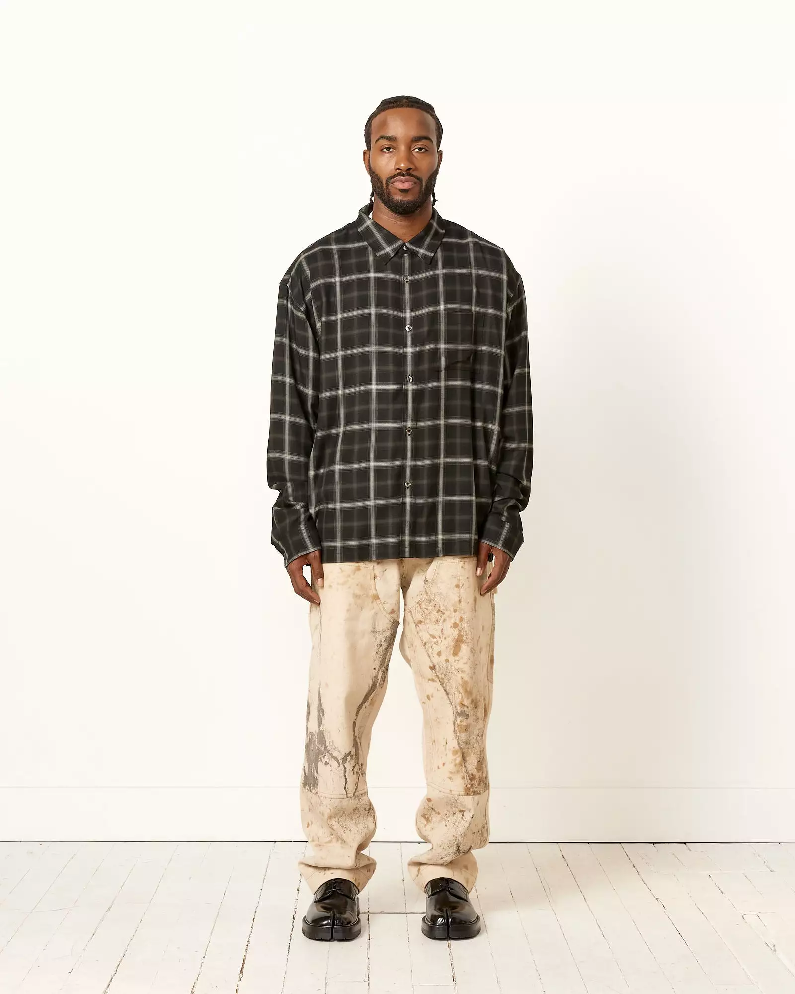 Shadow Plaid Rayon Shirt