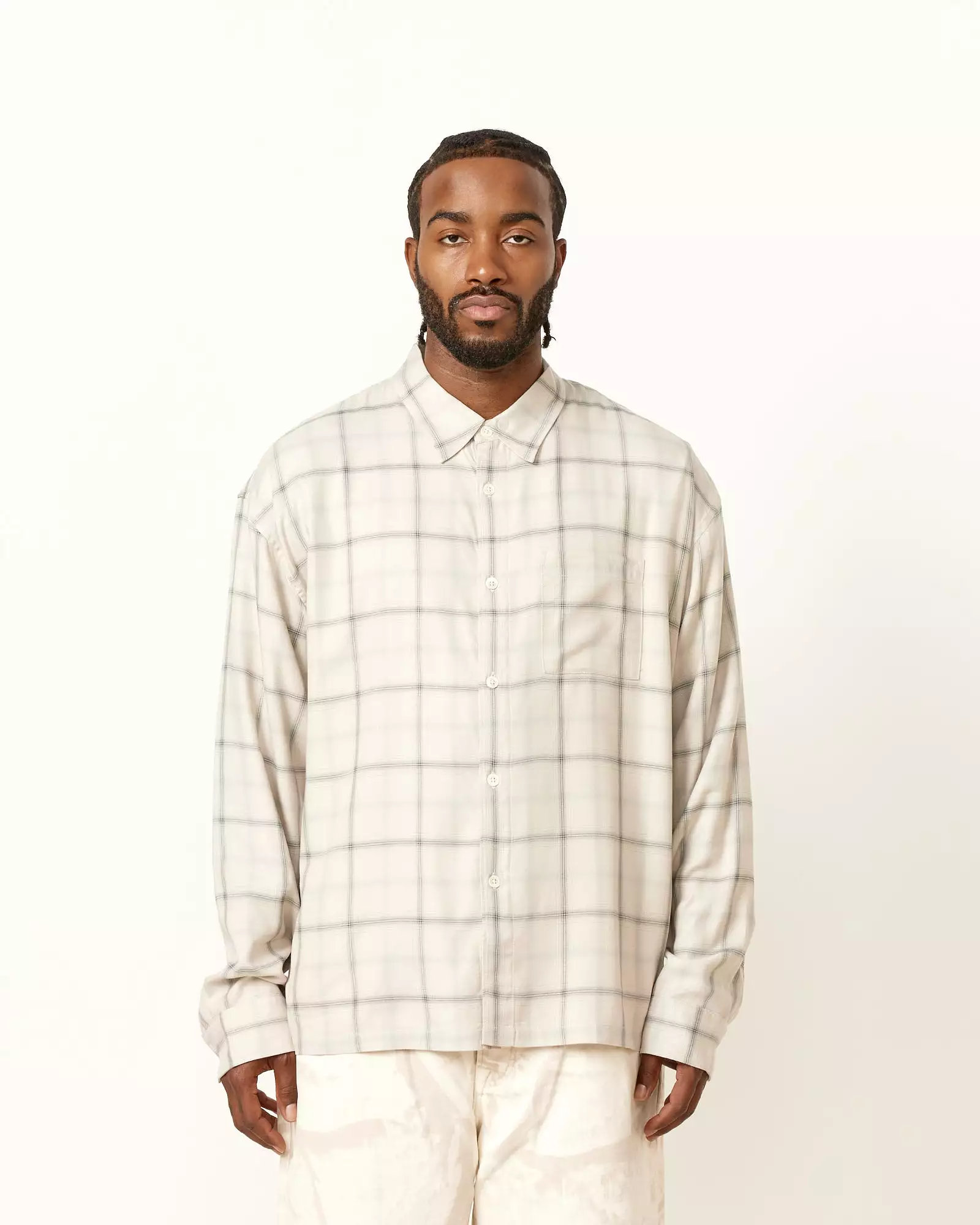 Shadow Plaid Rayon Shirt