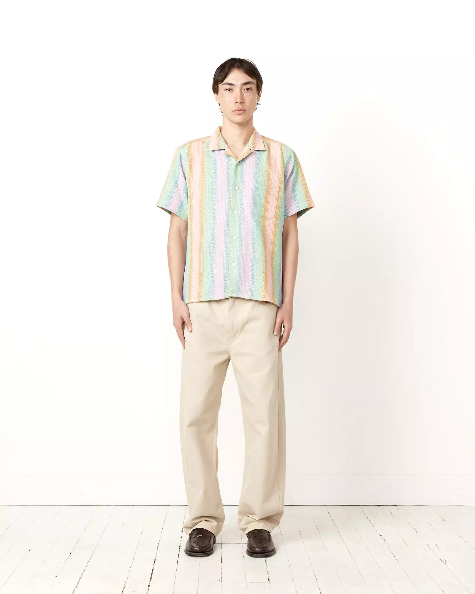 Short Sleeve Camp Shirt in Pastel Baja Blanket