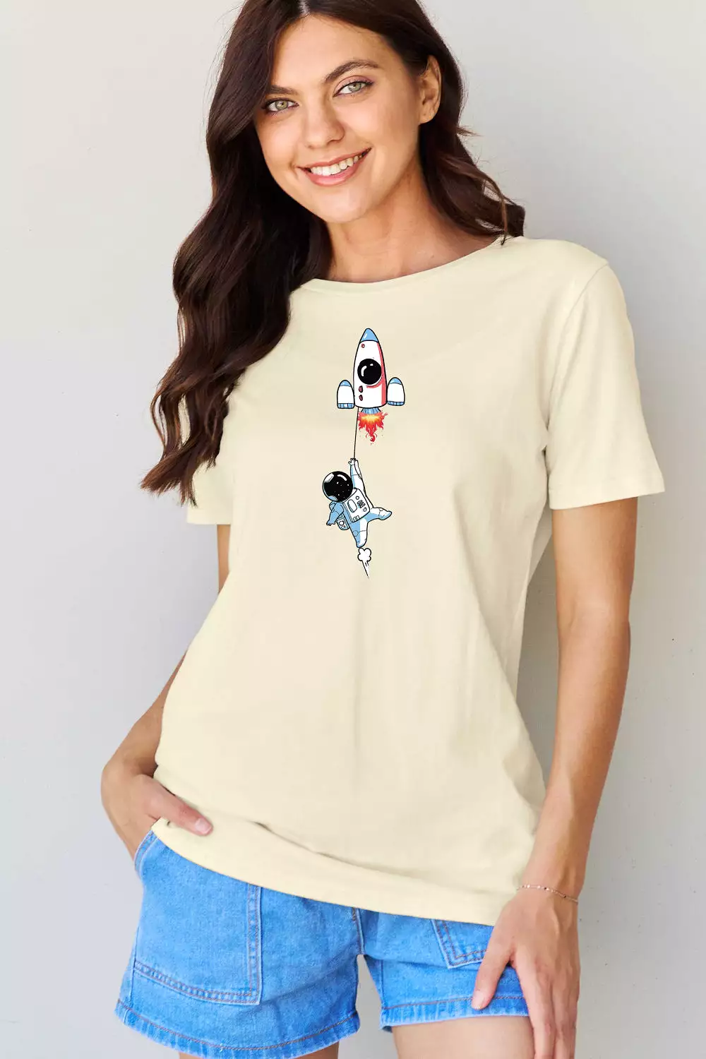 Simply Love Full Size Astronaut Graphic Cotton T-Shirt