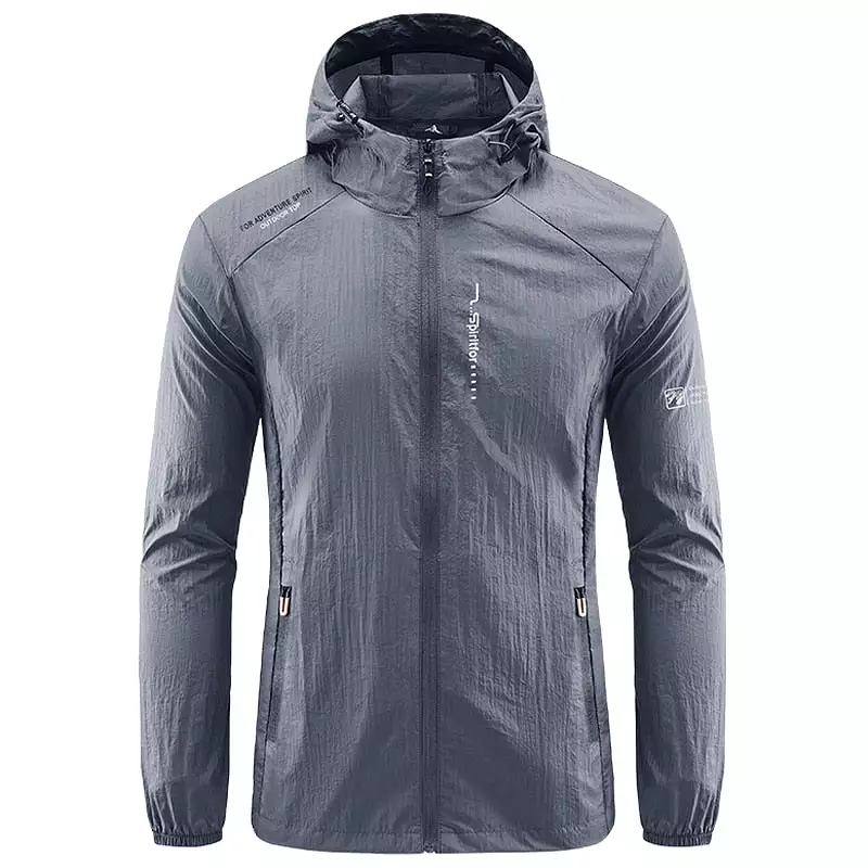 Summer Mens Outdoor Quick Dry Sun-Protective Thin Jacket Men Hiking Fishing Cycling Hooded Gym Sport Windbreaker Ultra Light Coa