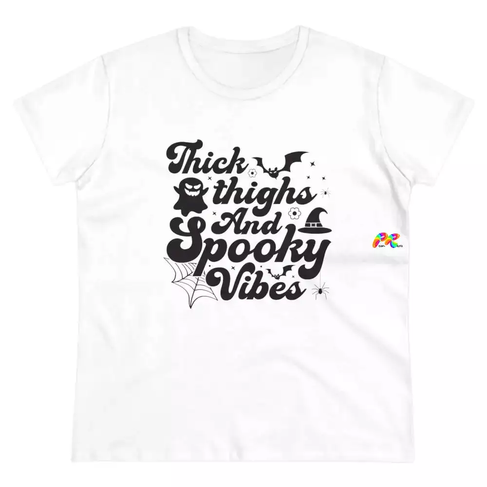 Thick Thighs Spooky Vibes Cotton T-Shirt