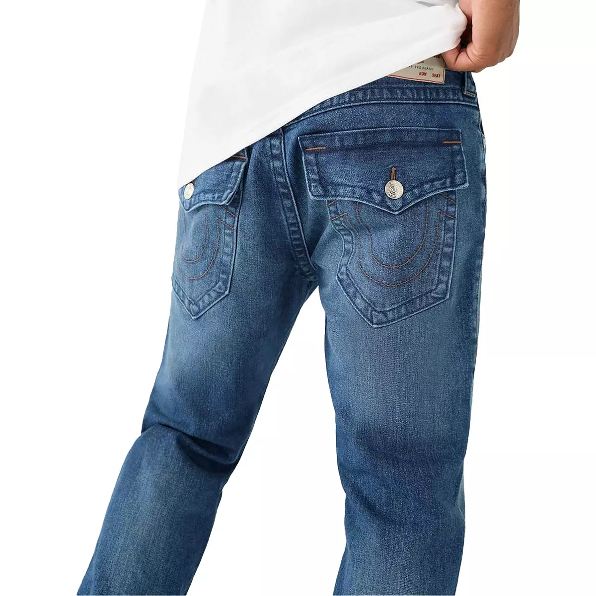 True Religion Mens Rocco Relaxed Medium Wash Skinny Jeans