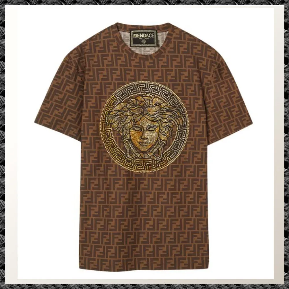 VERSACE  |Collaboration Short Sleeves Logo Luxury T-Shirts