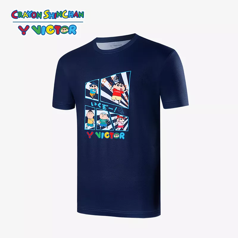 Victor X Crayon Shin-Chan Sports Shirt T-404CS B Navy UNISEX