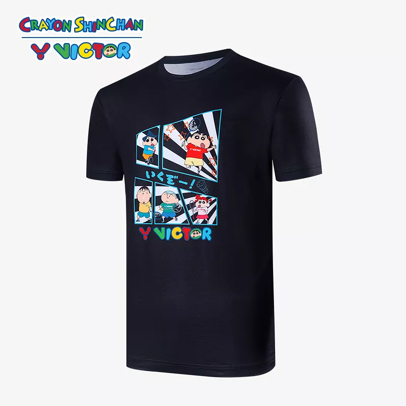 Victor X Crayon Shin-Chan Sports Shirt T-404CS C Black UNISEX