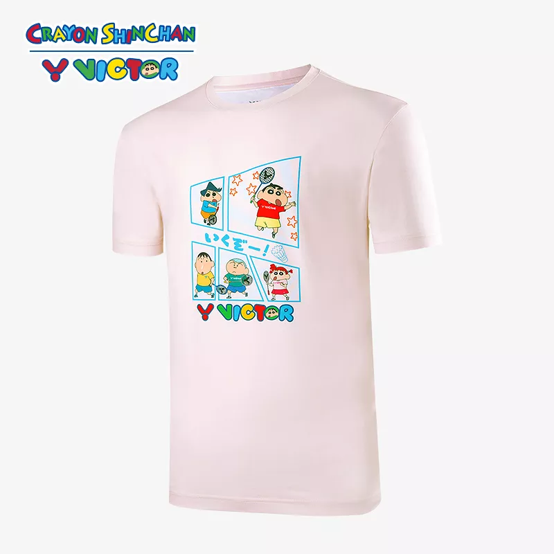 Victor X Crayon Shin-Chan Sports Shirt T-404CS L Warm White UNISEX