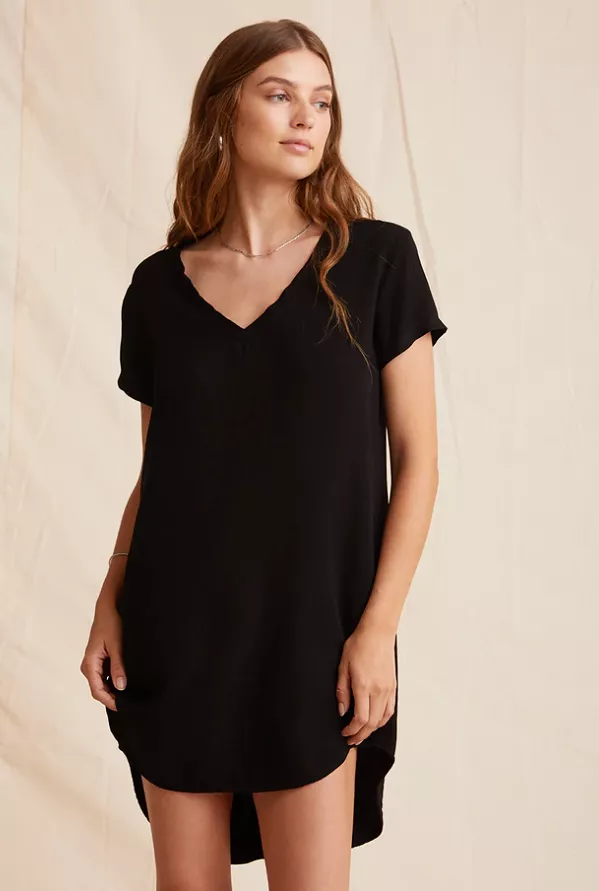 Vintage black v neck tee dress