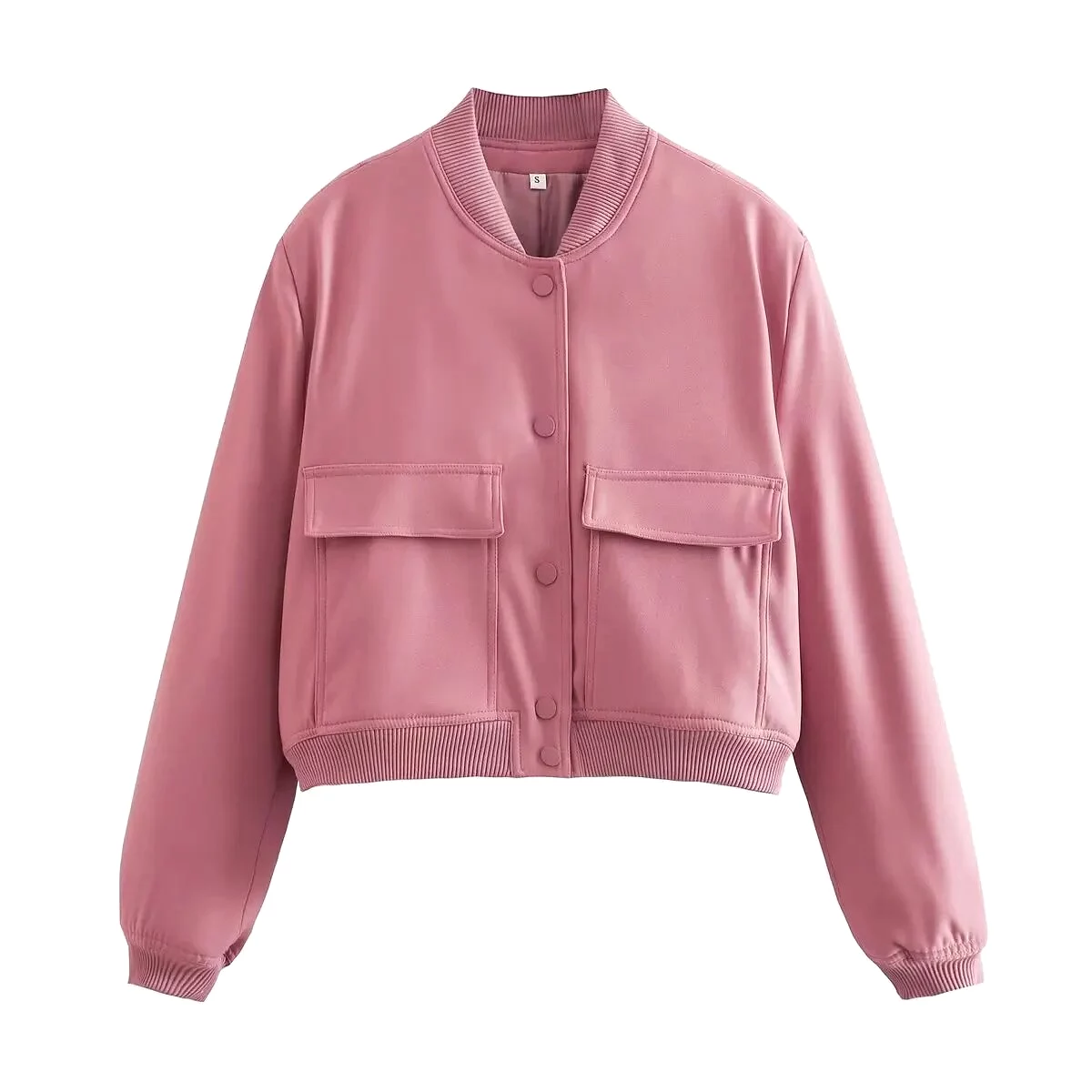 Woman Bomber Jackets for Women 2023 Chic Coats Female Casual Single-breasted with Pockets Jacket New Outerwear Tops