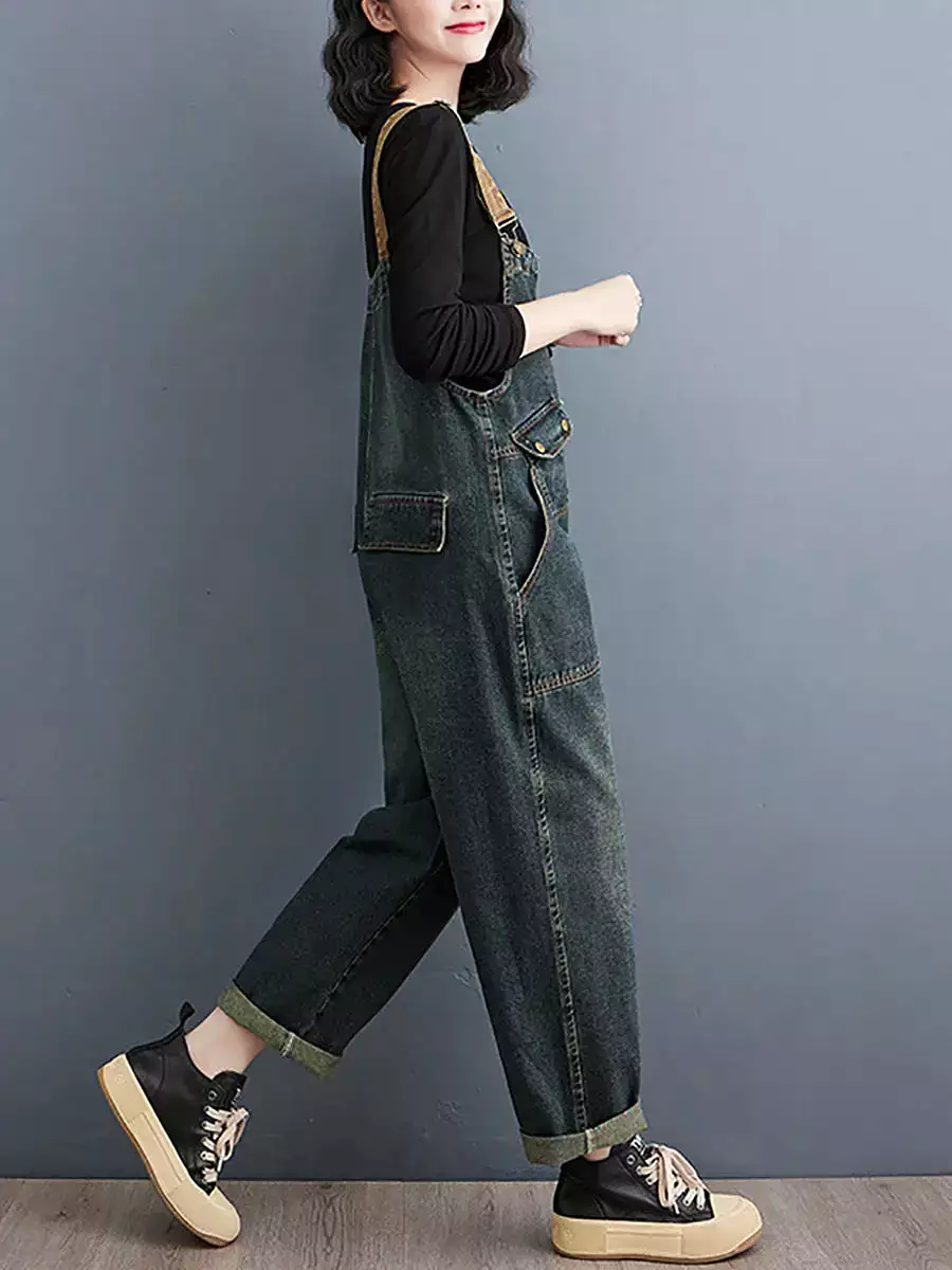 Women Denim Loose Jumpsuits