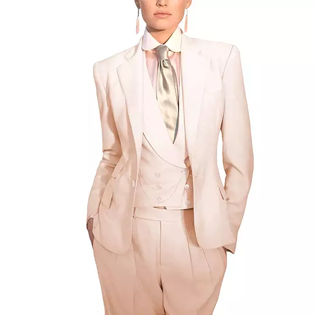 Women Suit 3 Piece Business Formal Work Wear Slim Pants Suit Blazer + Pants