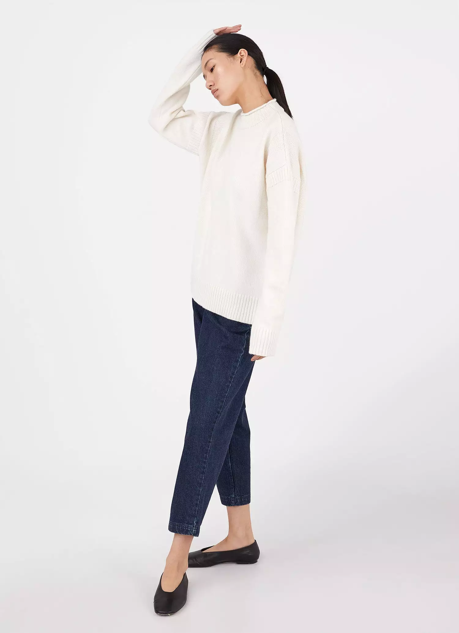 Women's Fisherman Jumper in Ecru