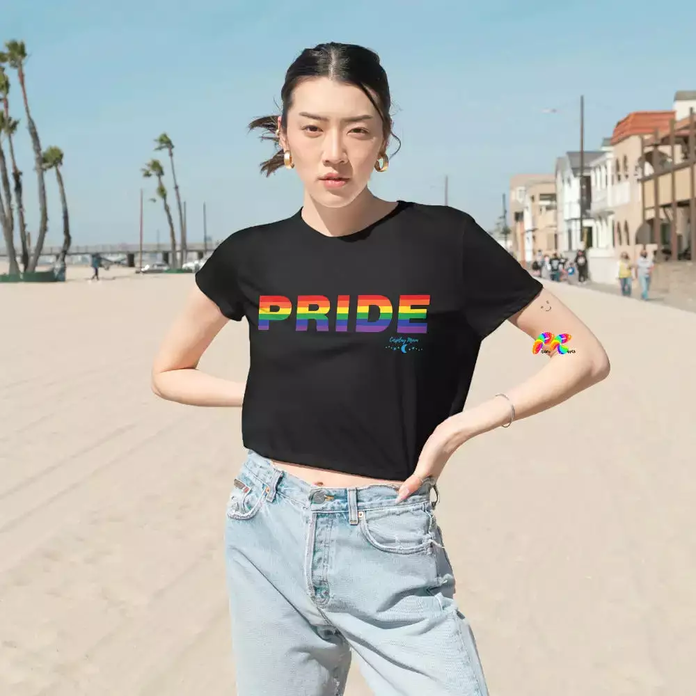 Women's Flowy Pride Cropped T-Shirt