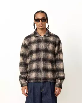 Wool Plaid Zip Shirt