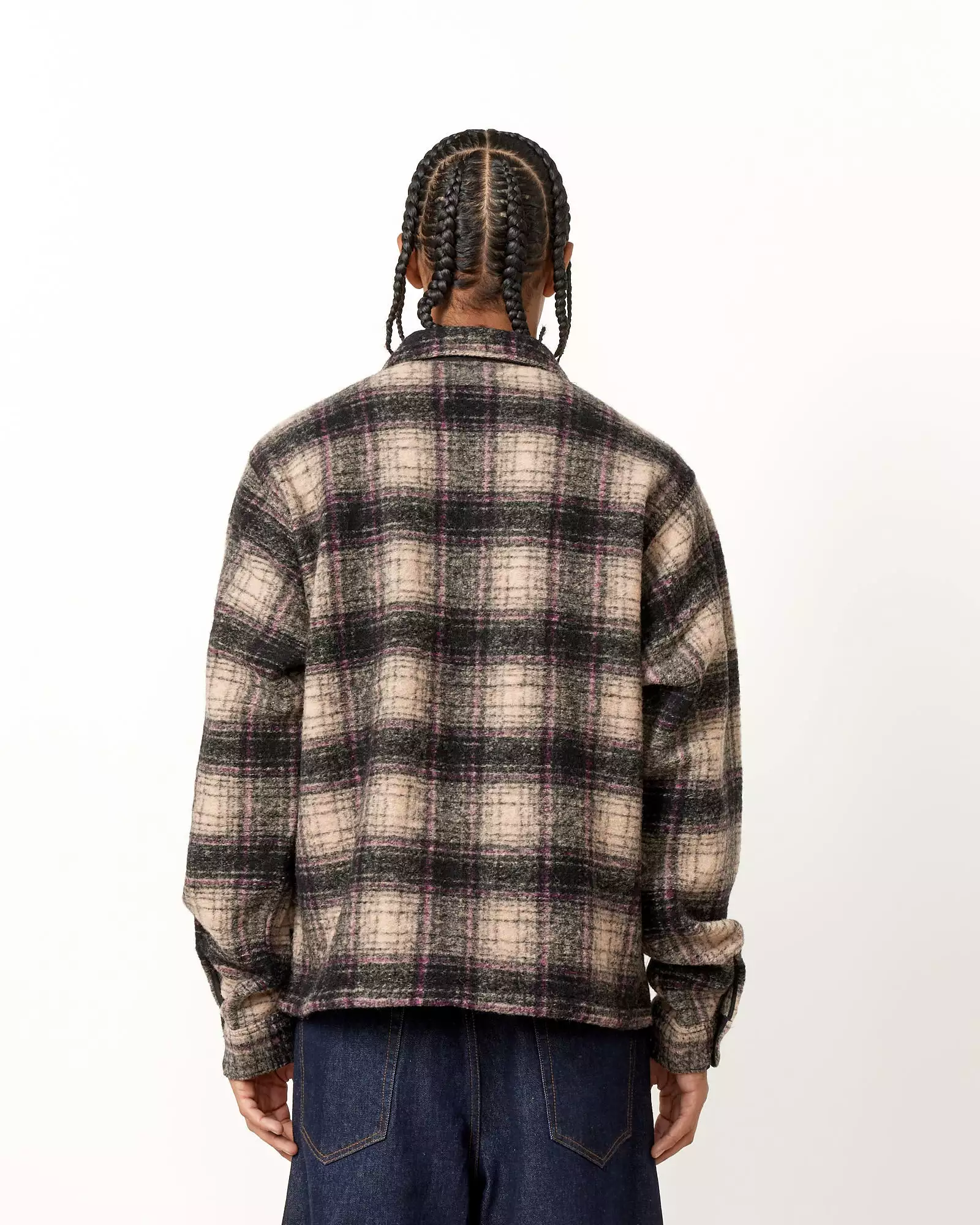 Wool Plaid Zip Shirt