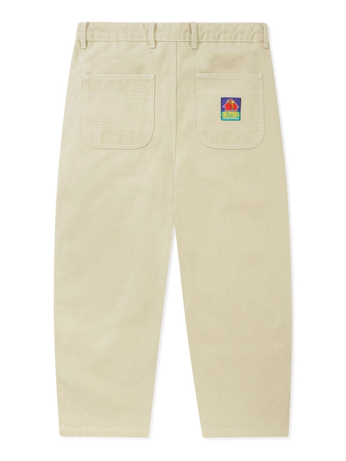 Work Double Knee Washed Khaki Pants