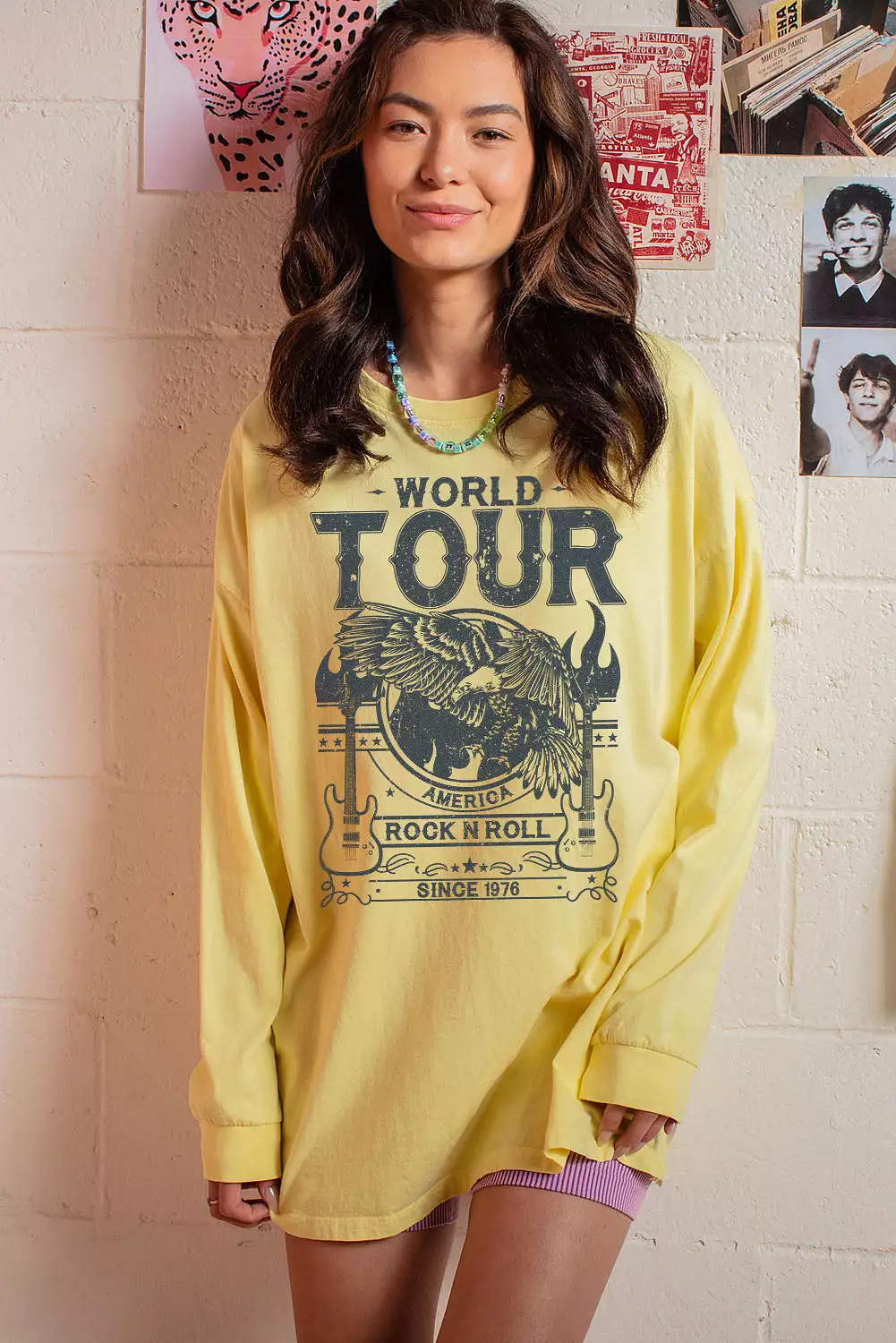 World Tour Eagle Oversized Long Sleeve Tees